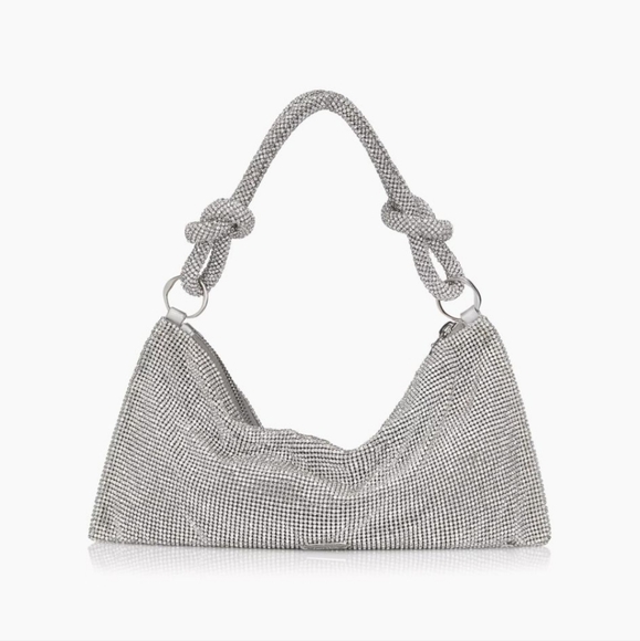 cult gaia Handbags - Cult Gaia Hera Knotted Rhinestone Mini Shoulder Bag new in box